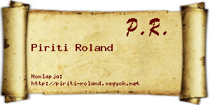 Piriti Roland névjegykártya